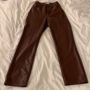 Abercrombie & Fitch Curve Love 90’s Straight Pants Vegan Leather Curve Love US 4